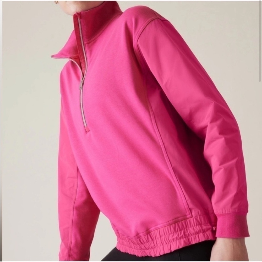 Athleta Triumph Hybrid Half Zip
Sweatshirt in Pink - Picture 2 of 10